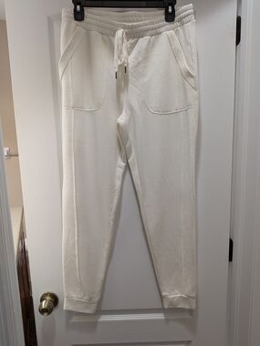 Women's Cream Jogger Sweatpants with Drawstring Waist